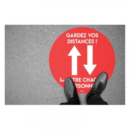 Stickers sol marquage gardez vos distance STICKERS SOL MARQUAGE GARDEZ VOS DISTANCE 1 M ENTRE CHAQUE PERSONNE